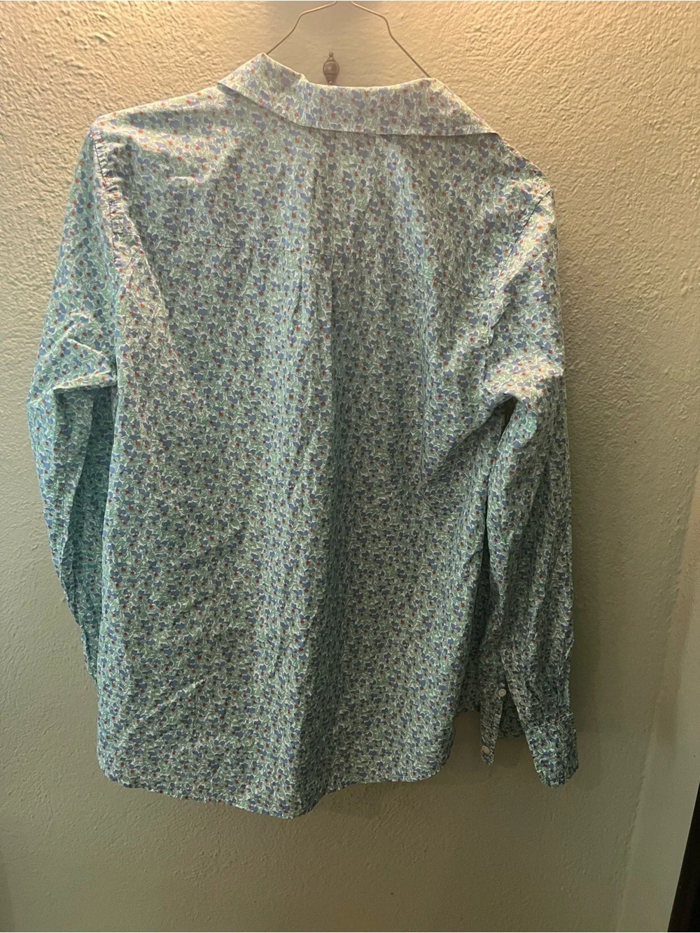 J. Crew Blue Floral Button-Front Blouse
